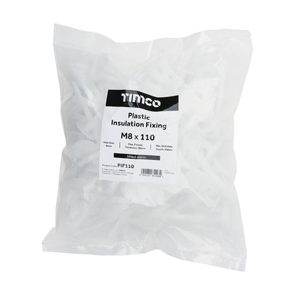 TIMCO Plastic Insulation Fixings White - 8.0 x 110 - Image