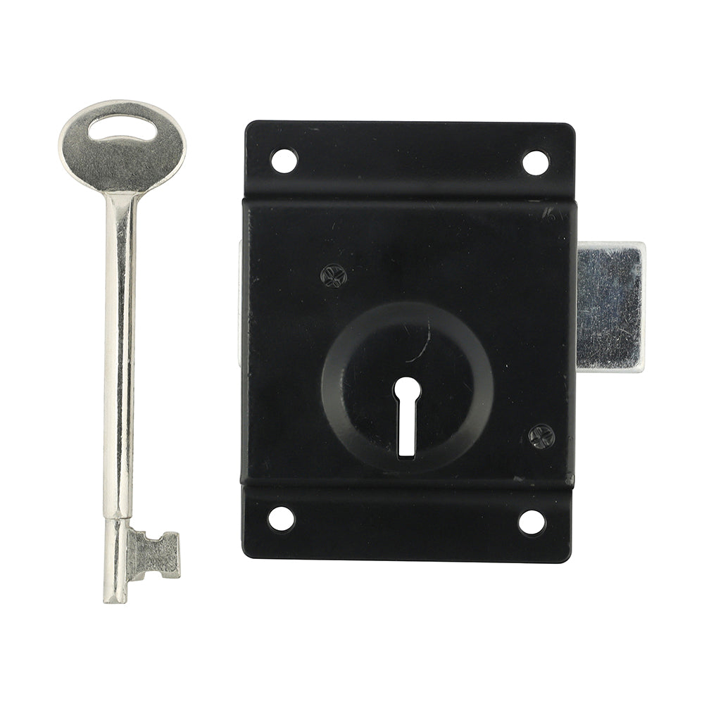 TIMCO Press Lock with Extra Long Keys - Epoxy Black - 3" - Image