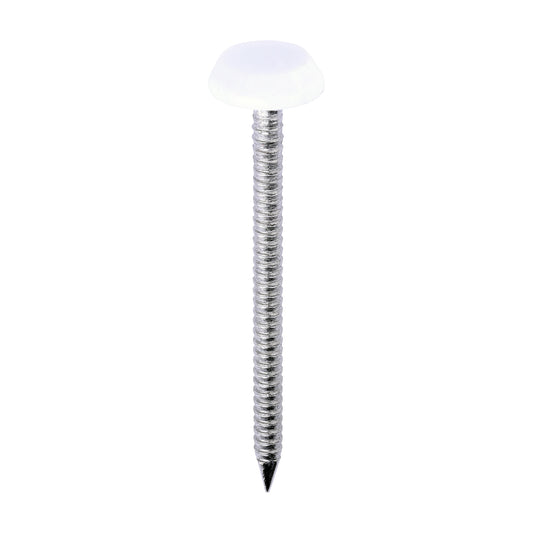 TIMCO Polymer Headed Nails A4 Stainless Steel White - 50mm - Image