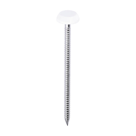 TIMCO Polymer Headed Nails A4 Stainless Steel White - 65mm - Image