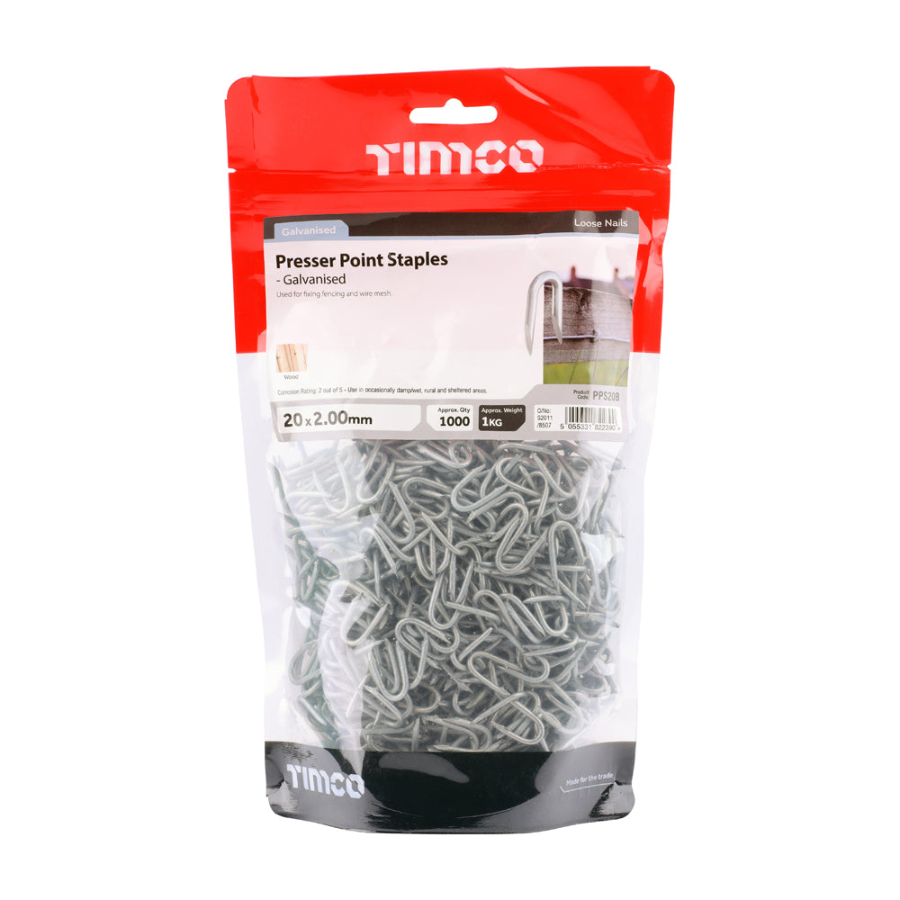 TIMCO Presser Point Staples Galvanised - 20 x 2.00 - Image