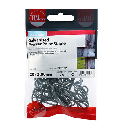 TIMCO Presser Point Staples Galvanised - 20 x 2.00 - Image