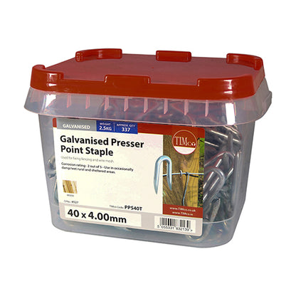 TIMCO Presser Point Staples Galvanised - 40 x 4.00 - Image