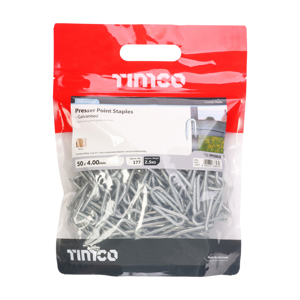TIMCO Presser Point Staples Galvanised - 50 x 4.00 - Image