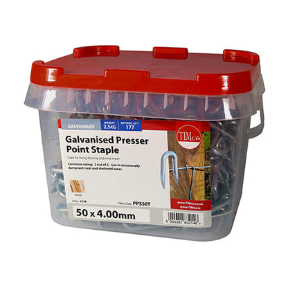 TIMCO Presser Point Staples Galvanised - 50 x 4.00 - Image