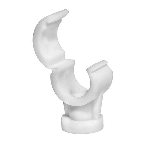 Quick Lock Single Pipe Clips White  - 15mm - Image