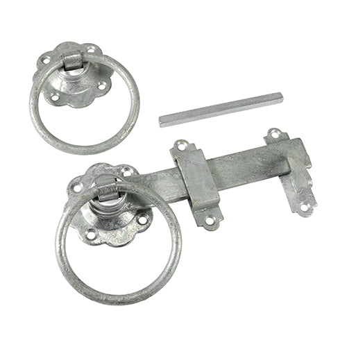 TIMCO Ring Gate Latch Plain Hot Dipped Galvanised - 6" - Image