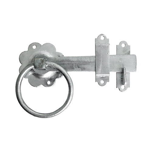 TIMCO Ring Gate Latch Plain Hot Dipped Galvanised - 6" - Image