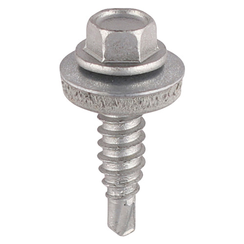 TIMCO Sheet Steel Stitching Screws Exterior Silver with EPDM Washer - 6.3 x 25 - Image