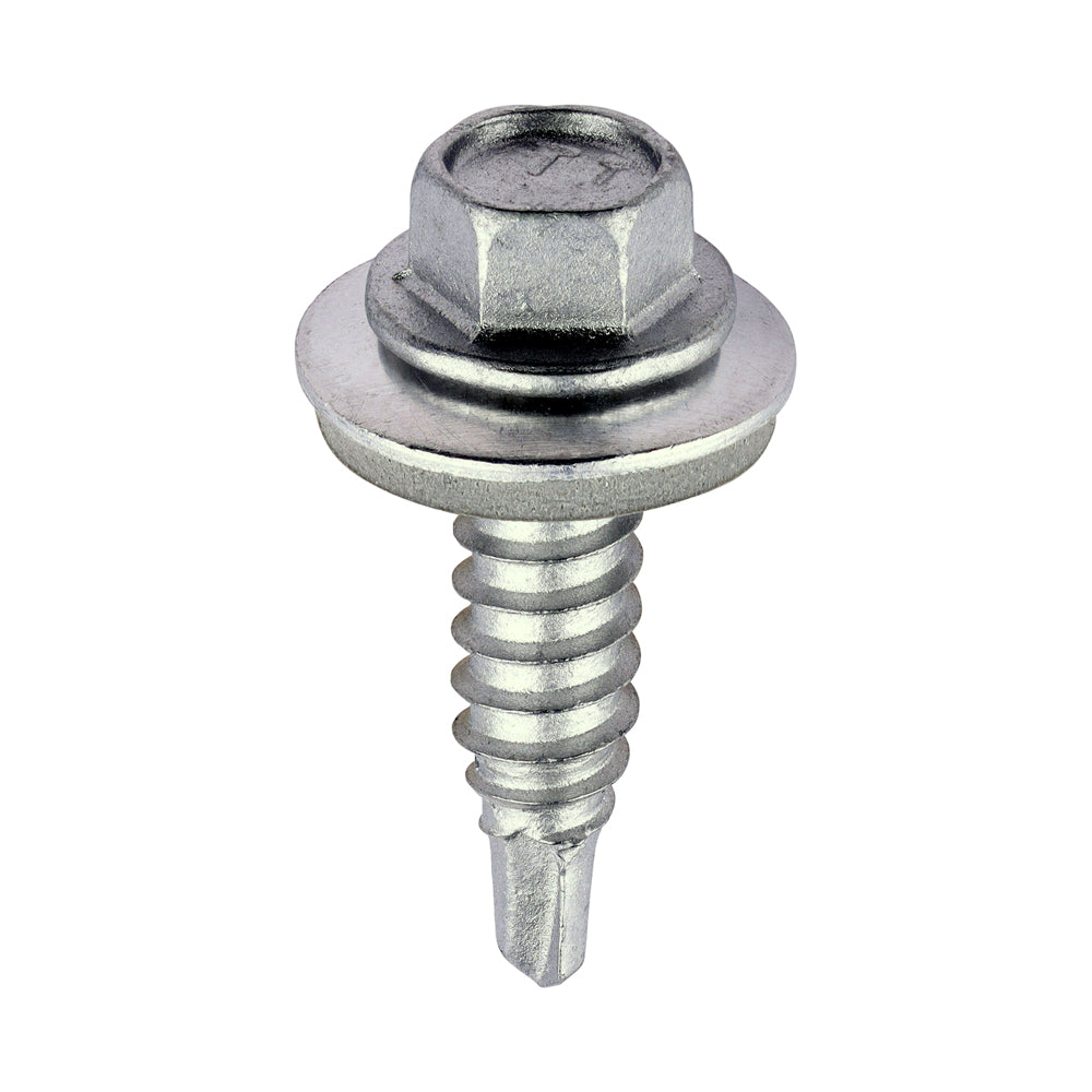 TIMCO Sheet Steel Stitching Screws Exterior Silver with EPDM Washer - 6.3 x 25 - Image
