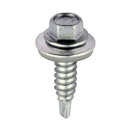 TIMCO Sheet Steel Stitching Screws Exterior Silver with EPDM Washer - 6.3 x 25 - Image
