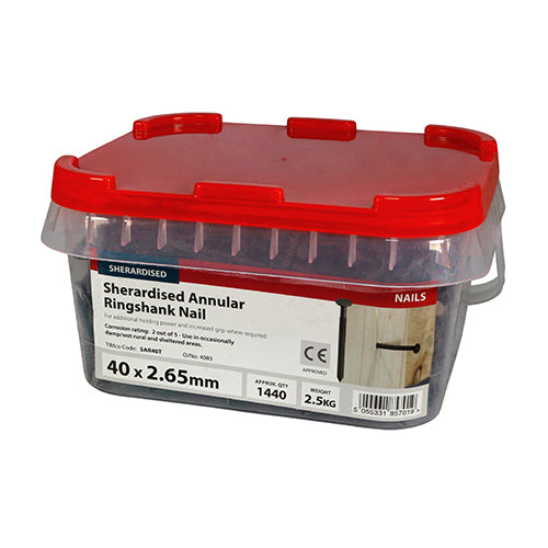 TIMCO Annular Ringshank Nails Sherardised - 40 x 2.65 - Image