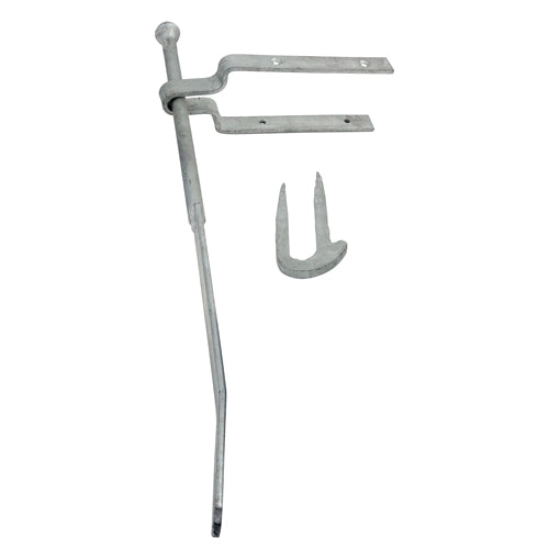 TIMCO Spring Gate Fastener Set With Staple Catch Hot Dipped Galvanised - 610mm - Image