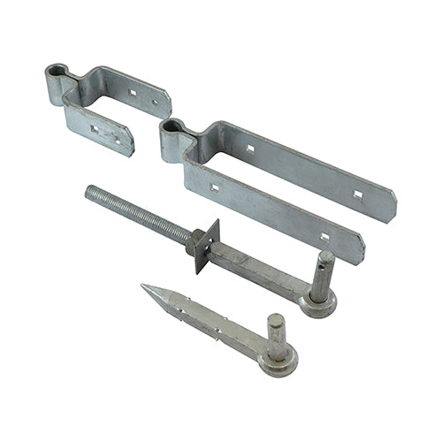 TIMCO Standard Double Strap Gate Hinge Set Hot Dipped Galvanised - 300mm - Image