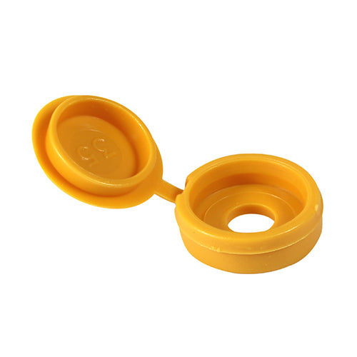 TIMCO Hinged Screw Caps Small Yellow - To fit 3.0 to 4.5 Screw - Image