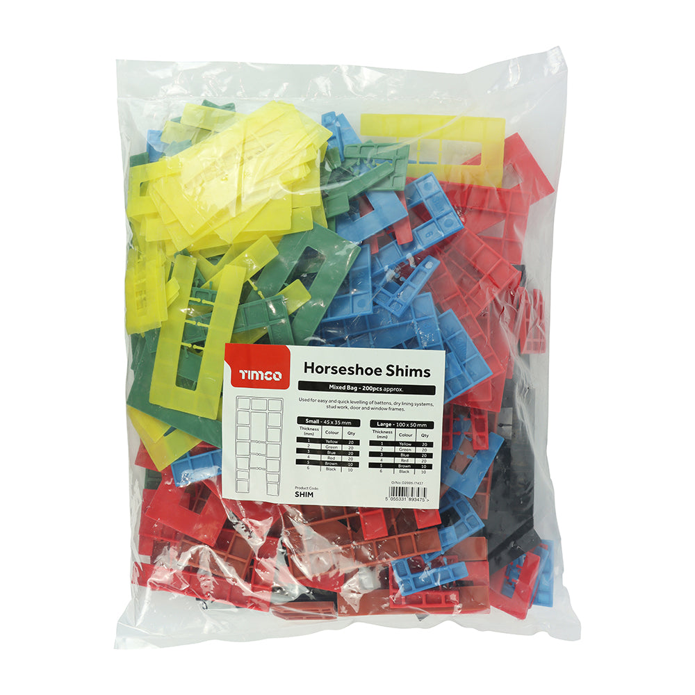 TIMCO Assorted Horseshoe Shims - 1.0 - 6.0mm - Image