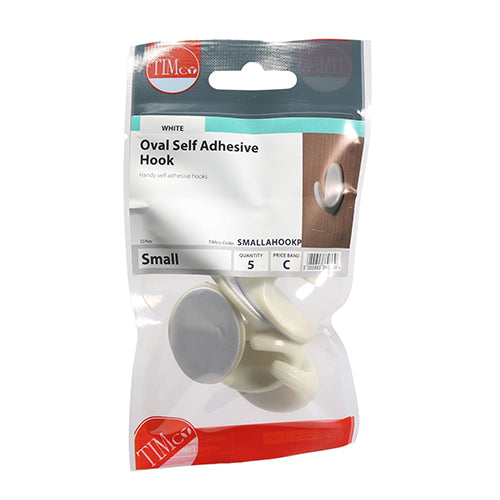 TIMCO Oval Self-Adhesive Hooks - Small - 37.5 x 28.0 - Image