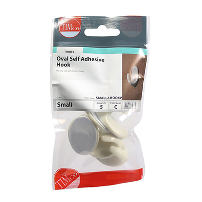 TIMCO Oval Self-Adhesive Hooks - Small - 37.5 x 28.0 - Image