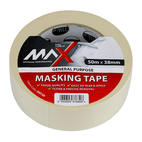 TIMCO Masking Tape Cream - 50m x 38mm - Image
