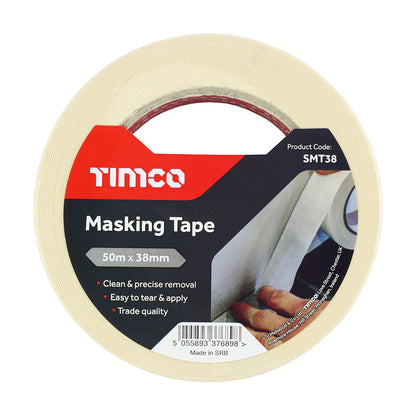 TIMCO Masking Tape Cream - 50m x 38mm - Image