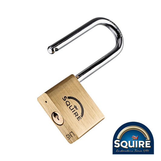 TIMCO Premium Brass Lion Padlock - 2.5" Long Shackle - 50mm - Image
