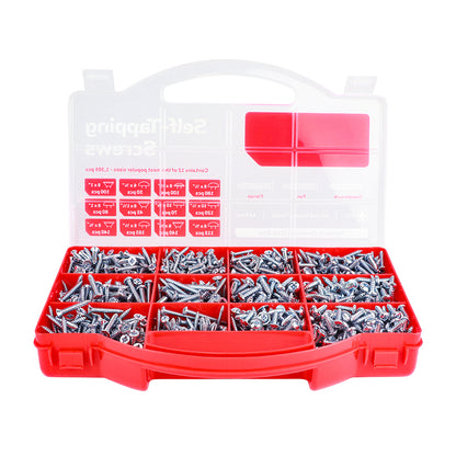 TIMCO Self-Tapping Silver Screws Mixed Tray -  1,305pcs - Image