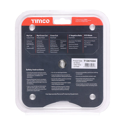 TIMCO Handheld Cordless Circular Saw Blade - 136 x 10 x 24T - Image