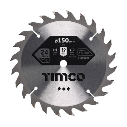 TIMCO Handheld Cordless Circular Saw Blade - 150 x 10 x 24T - Image