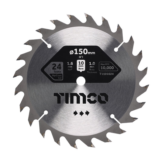 TIMCO Handheld Cordless Circular Saw Blade - 150 x 10 x 24T - Image