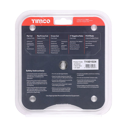 TIMCO Handheld Cordless Circular Saw Blade - 150 x 10 x 24T - Image