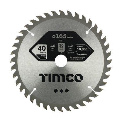 TIMCO Handheld Cordless Circular Saw Blade - 165 x 20 x 40T - Image