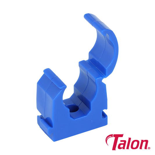 Single Hinged ID Pipe Clips Blue - 15mm - Image