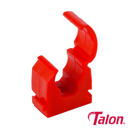Single Hinged ID Pipe Clips Red - 15mm - Image