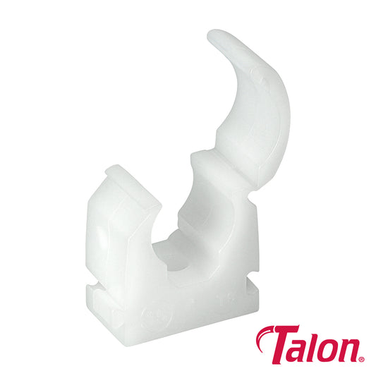 Single Hinged Pipe Clips White - 15mm - Image