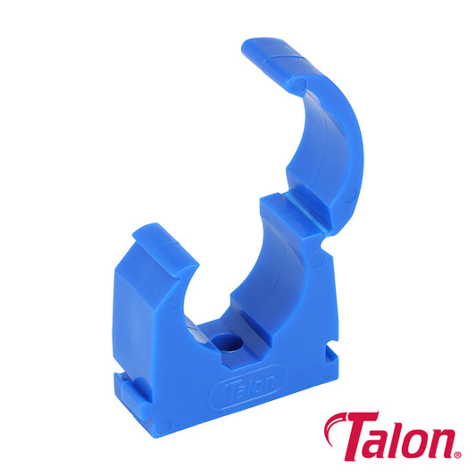 Single Hinged ID Pipe Clips Blue - 22mm - Image