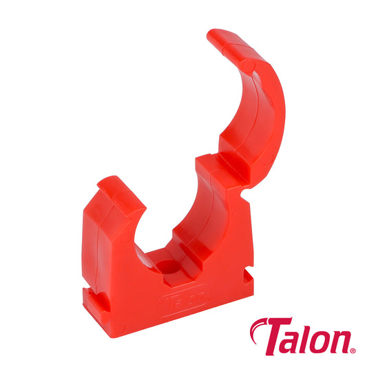 Single Hinged ID Pipe Clips Red - 22mm - Image