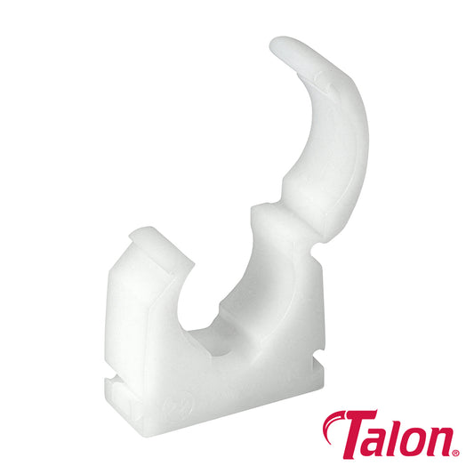 Single Hinged Pipe Clips White - 22mm - Image