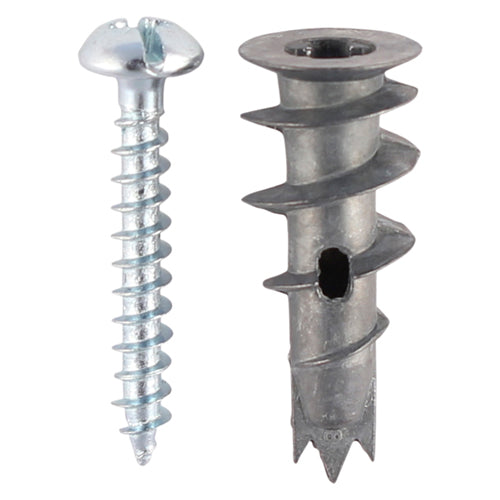 TIMCO Plasterboard Metal Speed Plugs & Screws Silver - 31.5mm - Image