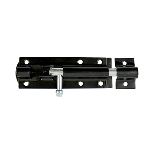 TIMCO Straight Tower Bolt Black - 6" - Image