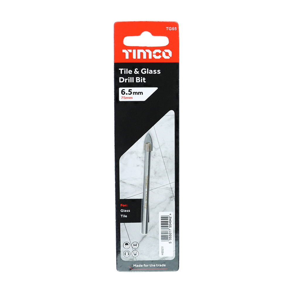 TIMCO TCT Tile & Glass Bits - 6.5mm - Image