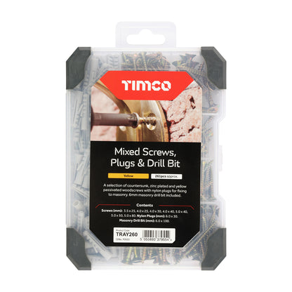 TIMCO Screws, Plug & Drill Bit Gold Mixed Tray - 251pcs - Image