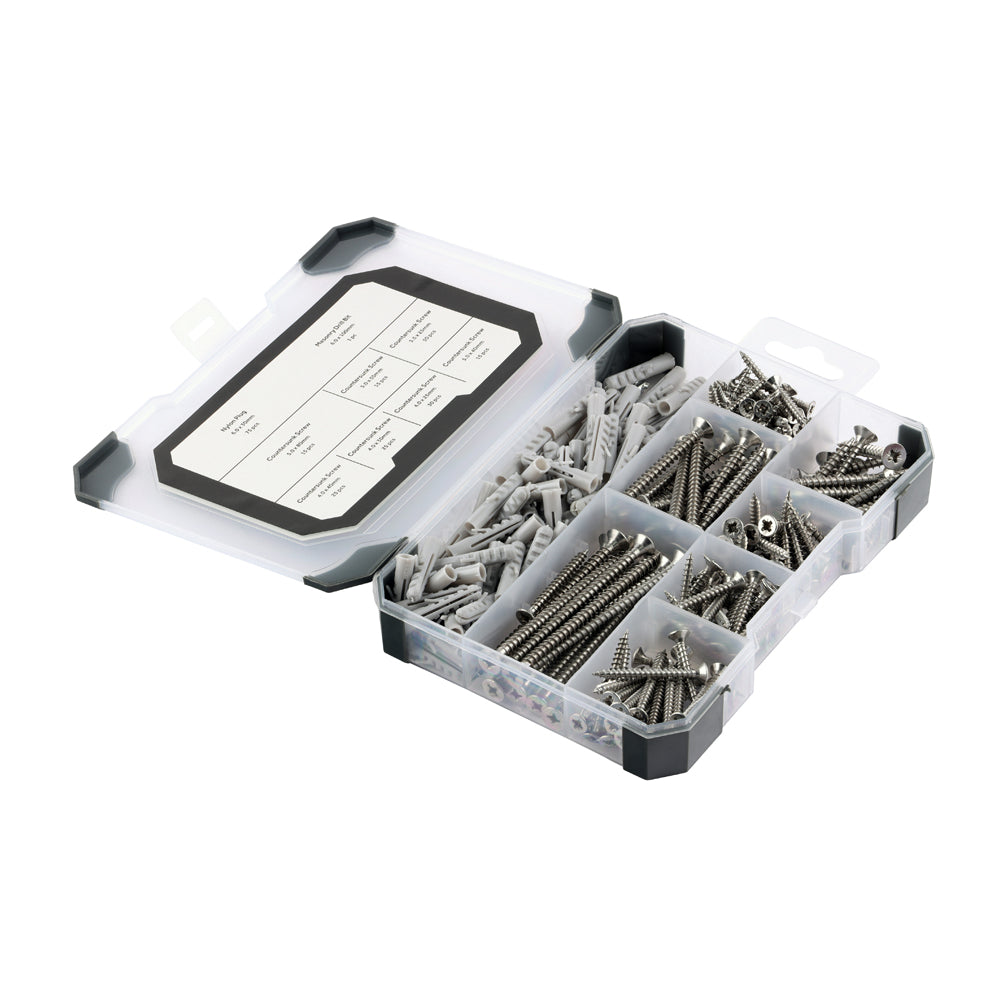 TIMCO Screws, Plug & Drill Bit A2 Stainless Steel Mixed Tray - 251pcs - Image