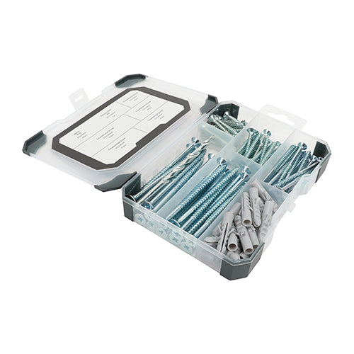 TIMCO Screws, Plug & Drill Bit Silver Mixed Tray - 91pcs - Image