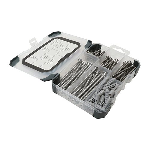 TIMCO Screws, Plug & Drill Bit A2 Stainless Steel Mixed Tray - 91pcs - Image