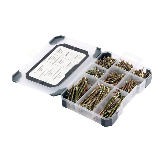TIMCO Countersunk Gold Woodscrews Mixed Tray - 340pcs - Image