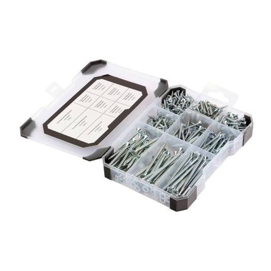 TIMCO Countersunk Silver Woodscrews Mixed Tray - 340pcs - Image