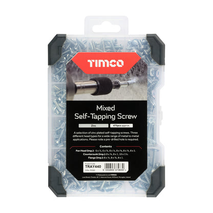 TIMCO Self-Tapping Silver Screws Mixed Tray - 475pcs - Image