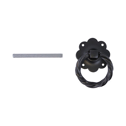 TIMCO Ring Gate Latch Twisted Black - 6" - Image