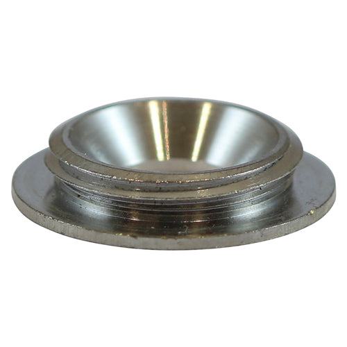 TIMCO Threaded Screw Caps Solid Brass Satin Chrome - 12mm - Image