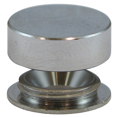 TIMCO Threaded Screw Caps Solid Brass Satin Chrome - 16mm - Image